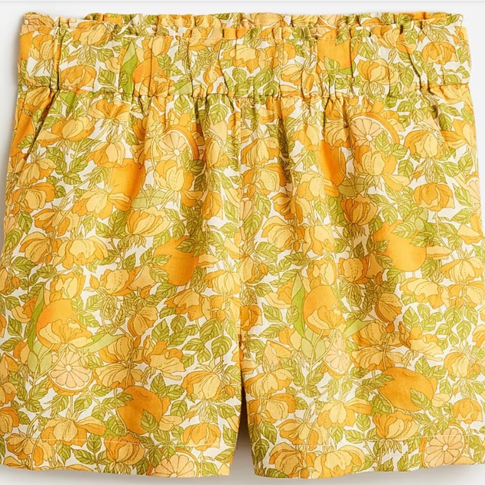 J. Crew Yellow and Green Floral Print Women's Shorts